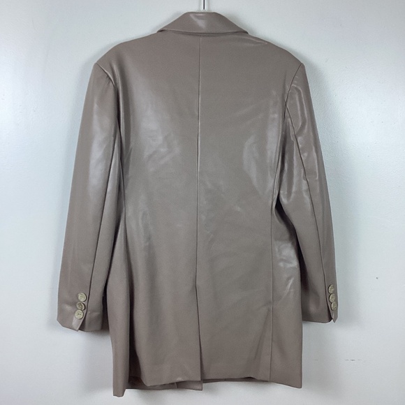 NNT Noize Vegan Leather Blazer Mid-Length Taupe Medium - Picture 6 of 8